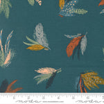 Printed Cotton Poplin - Woodland Wildflowers - Feather - Dark Lake