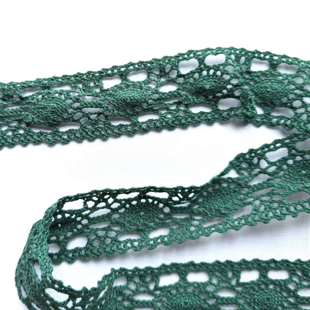 Crochet Look Lace Trim - 40mm Teal