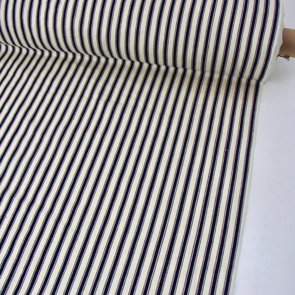 Cotton Ticking - Natural and Navy