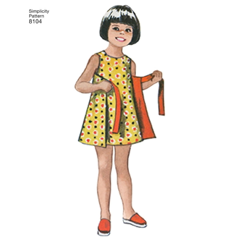 Simplicity Girls' 8104 - Girl's & Teen's Jiffy Reversible Wrap Dress