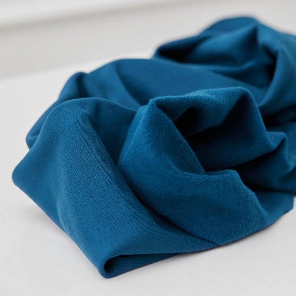 organic fleece fabric blue