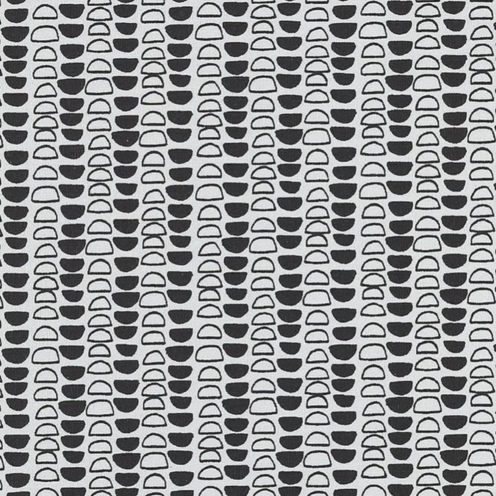 printed cotton and linen black and white fabric