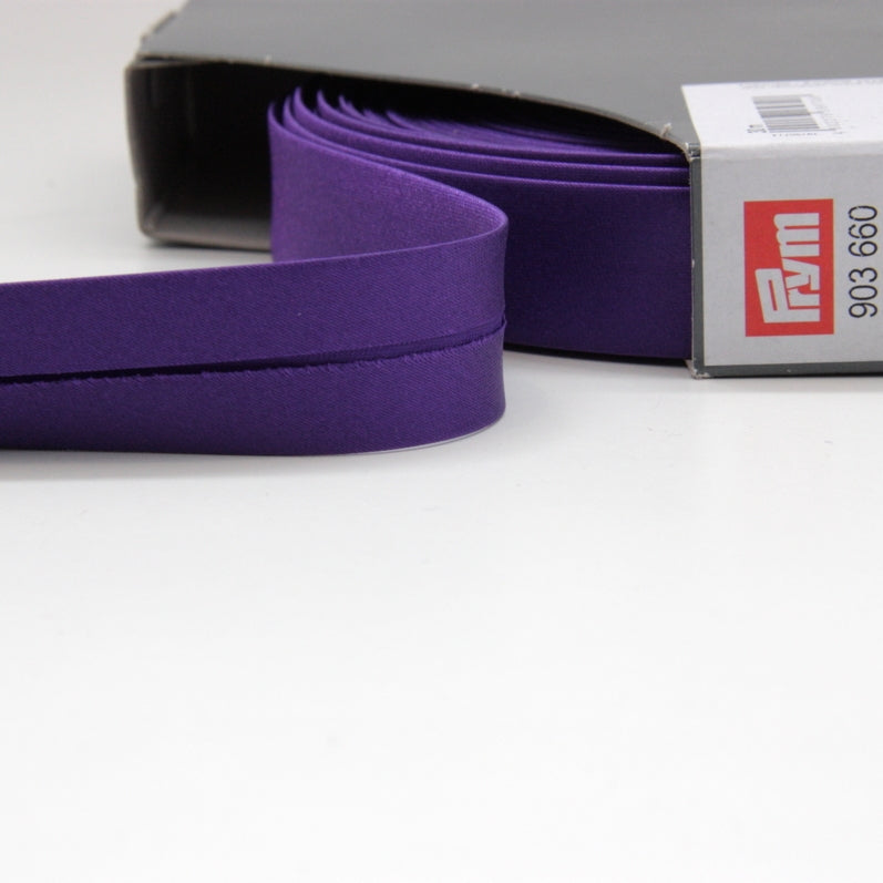 Prym Satin Bias Binding 20mm - 660 Purple