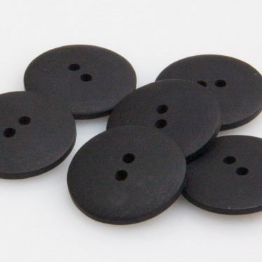 Satin Polyester Buttons - Black