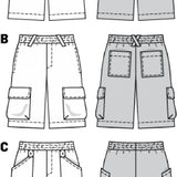 Burda Men's 7381 - Sporty Shorts