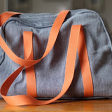 Holdall bag made in sewing class , lined with zip and piping