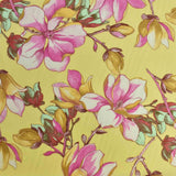 Luxury Printed Cotton Lawn - Martinique - Yellow and Pink