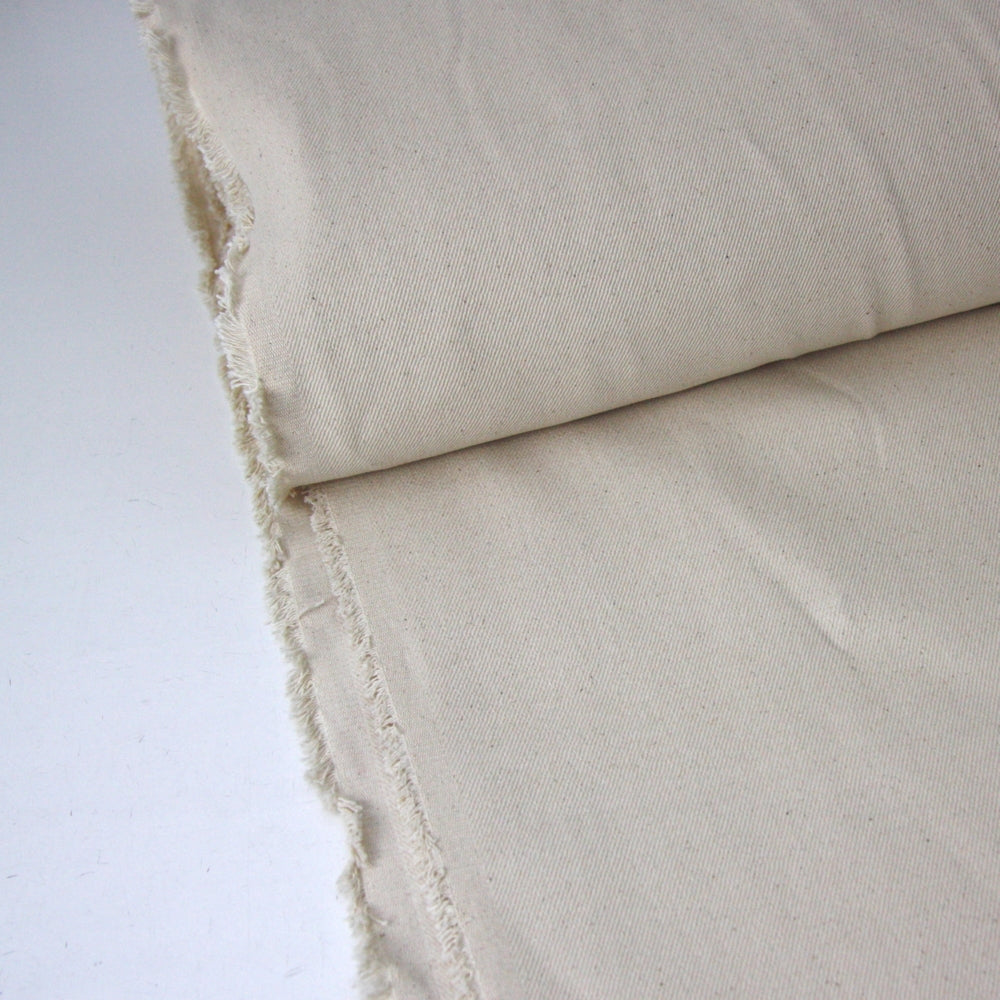natural ivory heavy weight cotton denim fabric