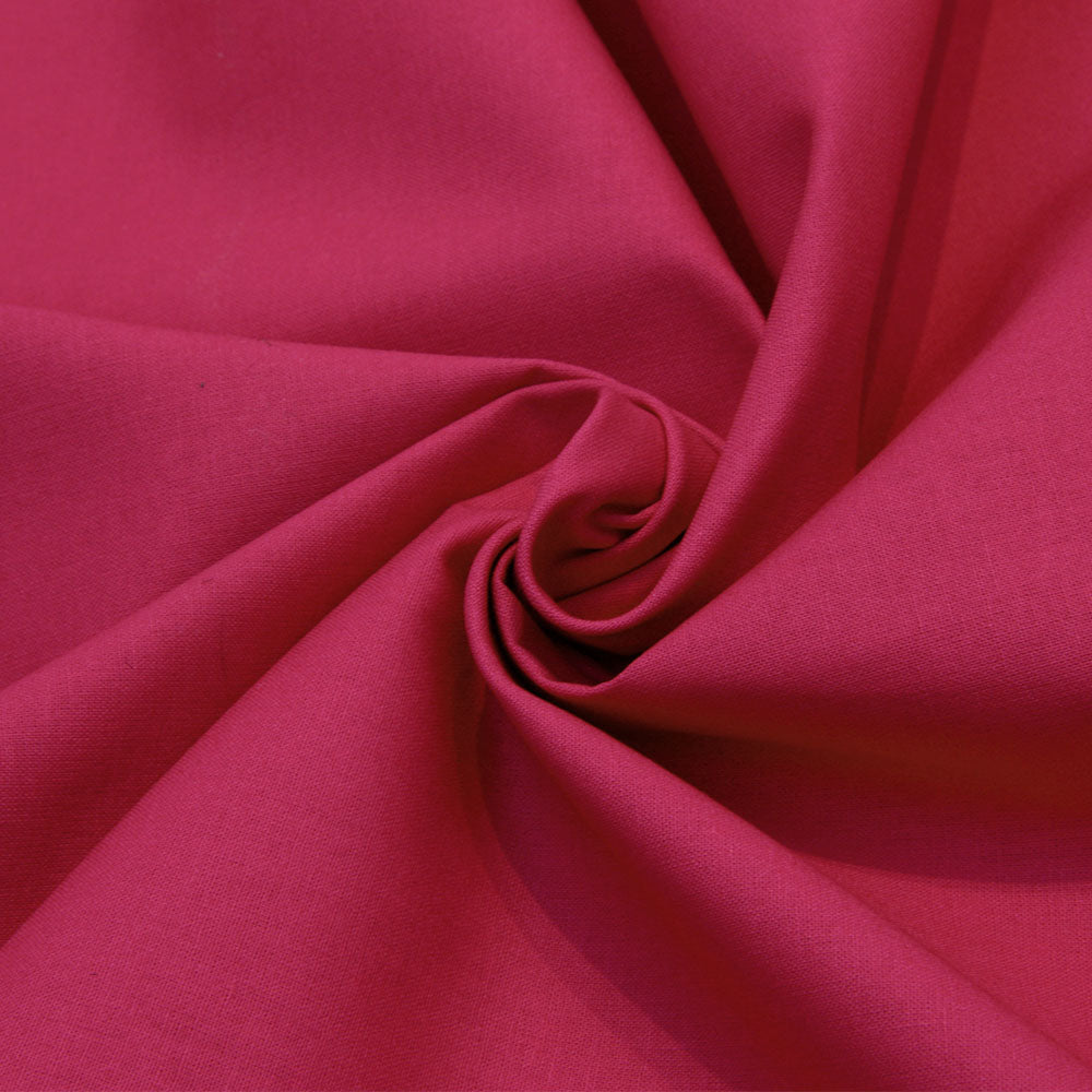 plain wide crisp cotton fabric in fuchsia pink