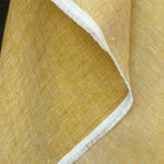 soft washed yellow coloured linen herringbone weave draping