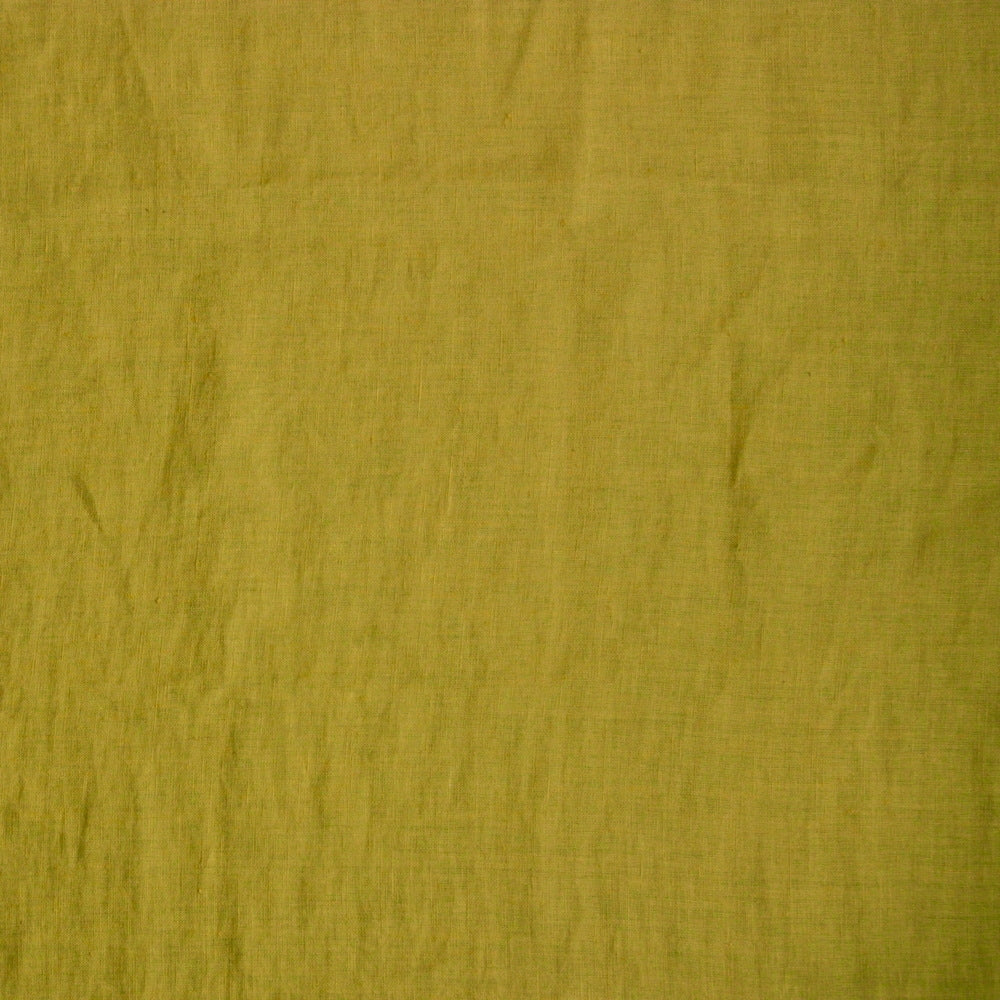 bright yellow coloured and washed european linen fabric