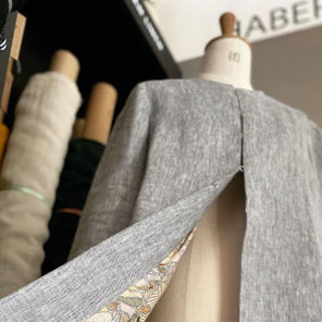 Herringbone Linen Lined with Luxury Lawn