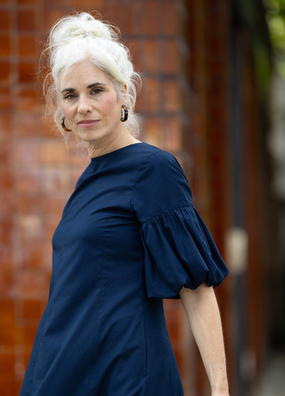 Balloon Sleeve Dress in Japanese Cotton