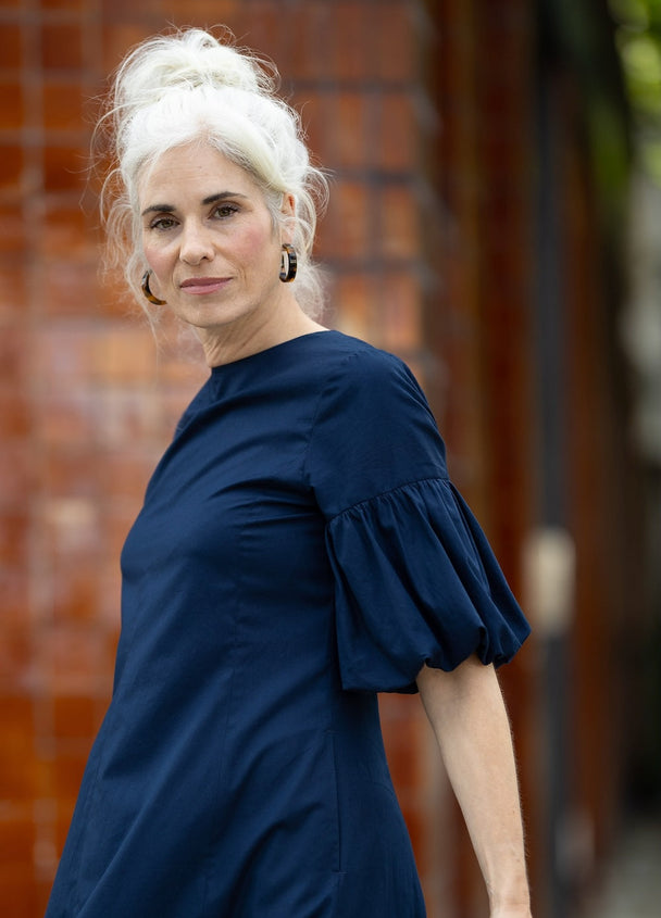 Balloon Sleeve Dress in Japanese Cotton