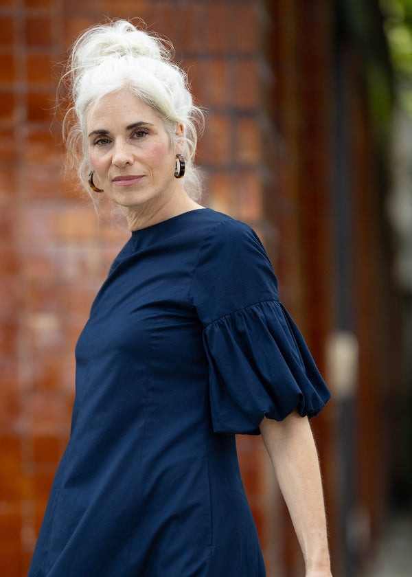 Balloon Sleeve Dress in Japanese Cotton