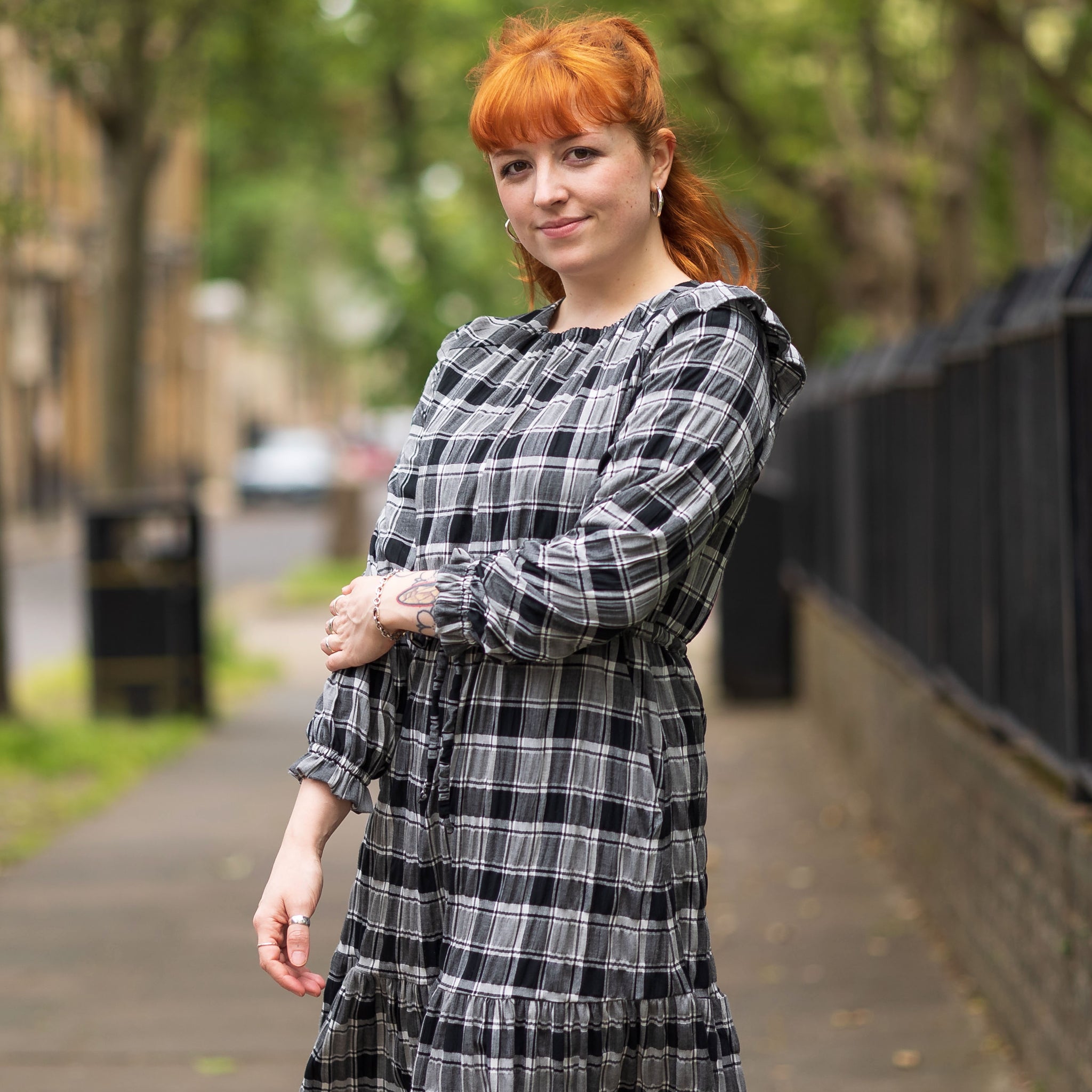 Check Viscose Mix - Black/Grey