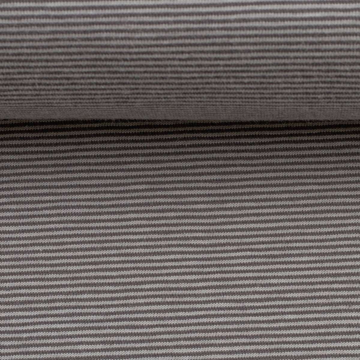 Needle Stripe Cotton Jersey - Light / Dark grey