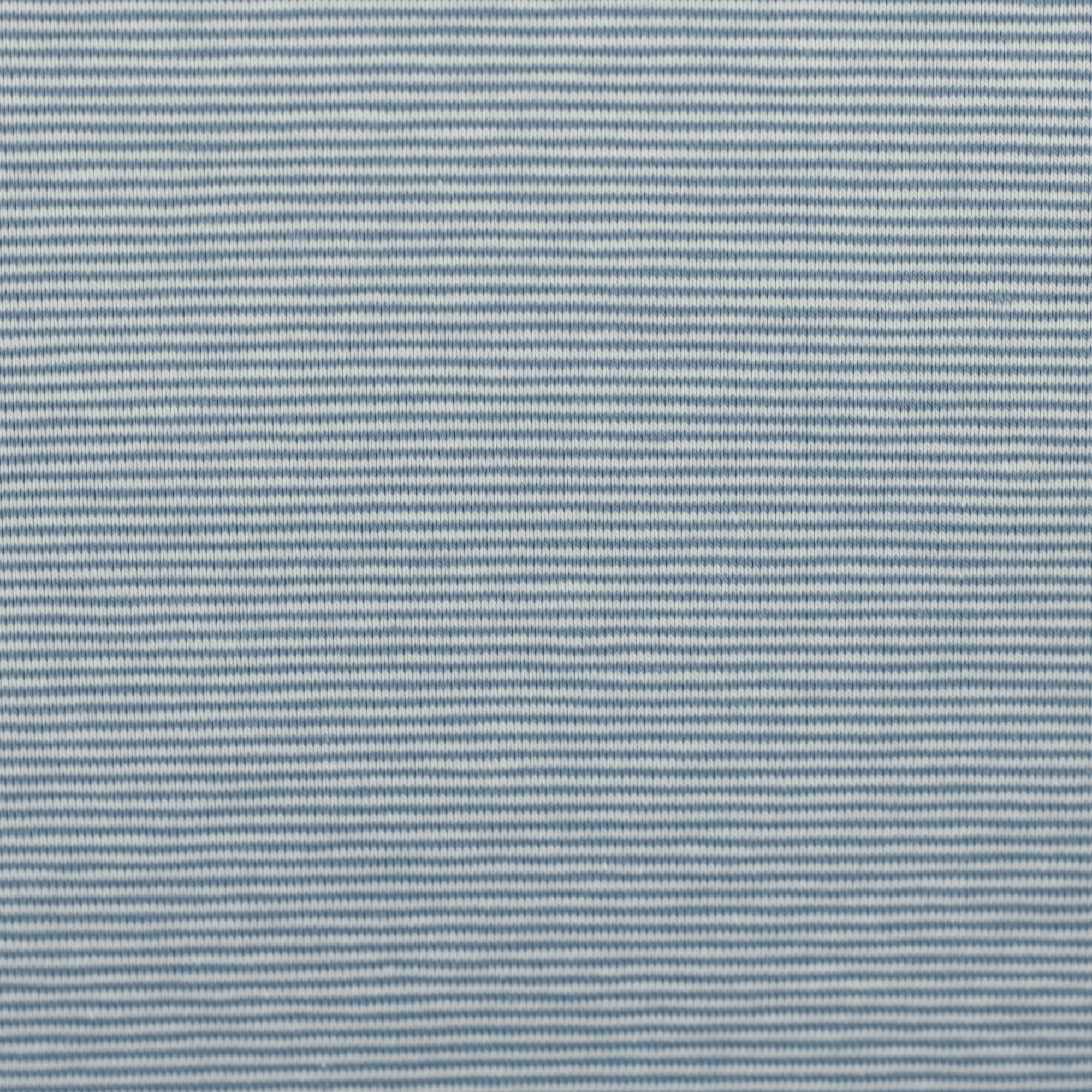 Needle Stripe Cotton Jersey - Smokey Blue / Ecru