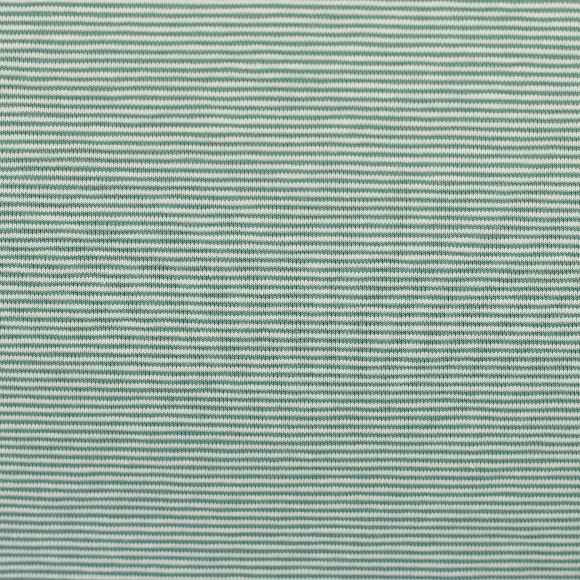 Needle Stripe Cotton Jersey - Emerald / Ecru