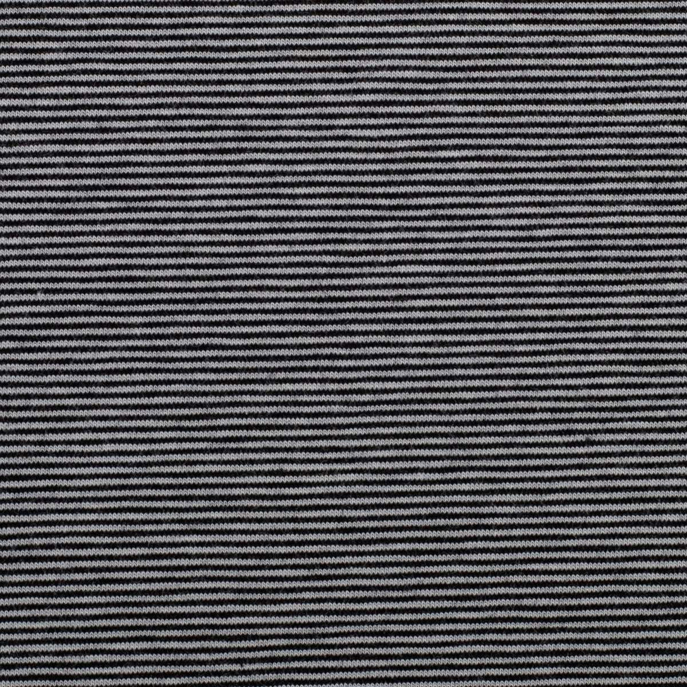 Needle Stripe Cotton Jersey - Dark Grey / Light Grey