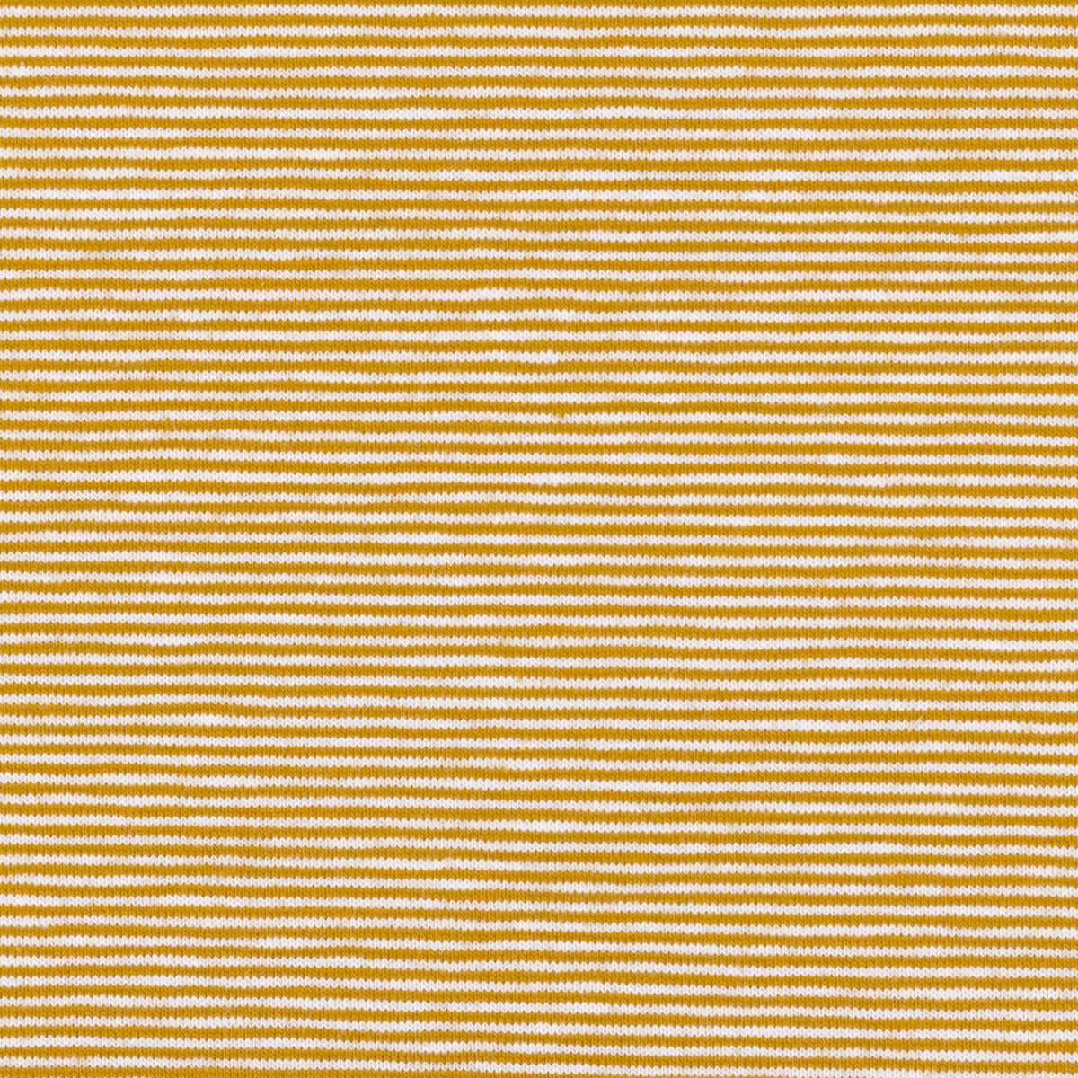 Needle Stripe Cotton Jersey - Goldenrod / White