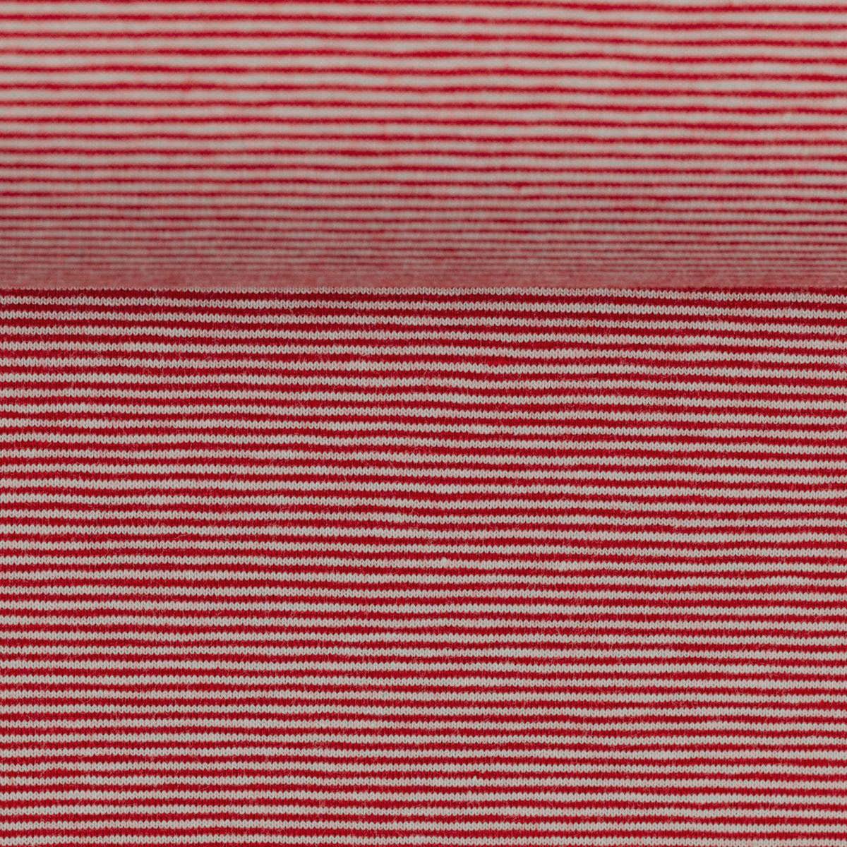 Needle Stripe Cotton Jersey - White / Red
