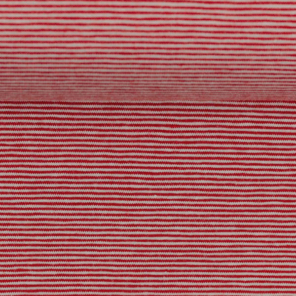 Needle Stripe Cotton Jersey - White / Red