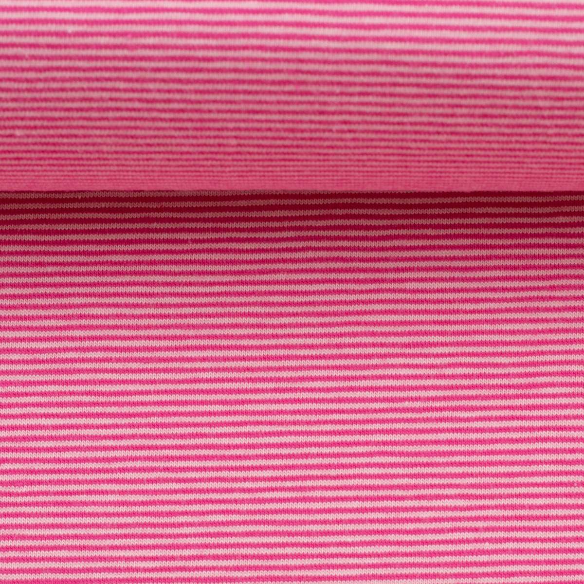 Needle Stripe Cotton Jersey - Pink / Honeysuckle