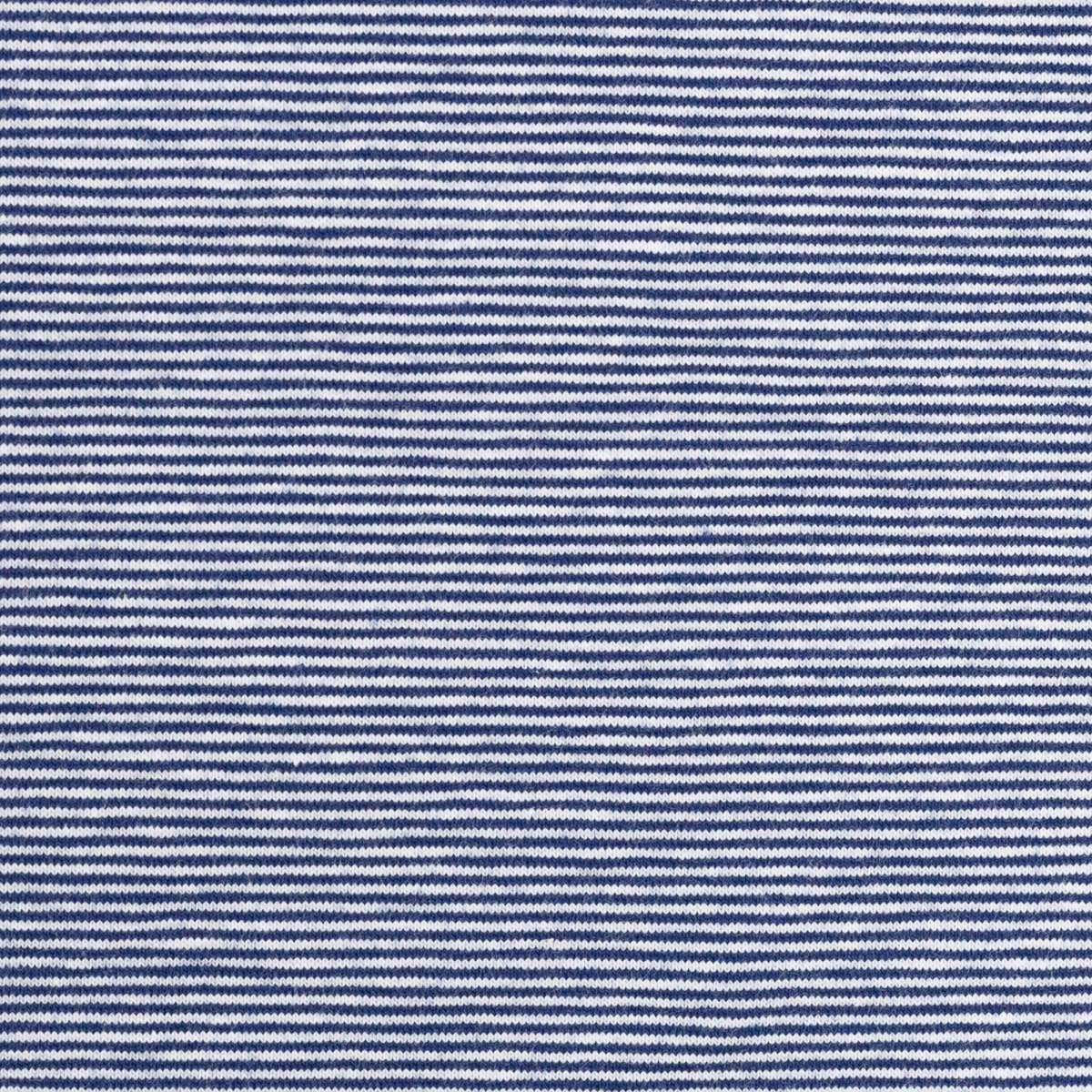 Needle Stripe Cotton Jersey - Dark Blue / White