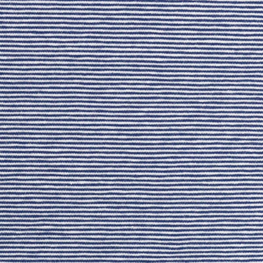 Needle Stripe Cotton Jersey - Dark Blue / White