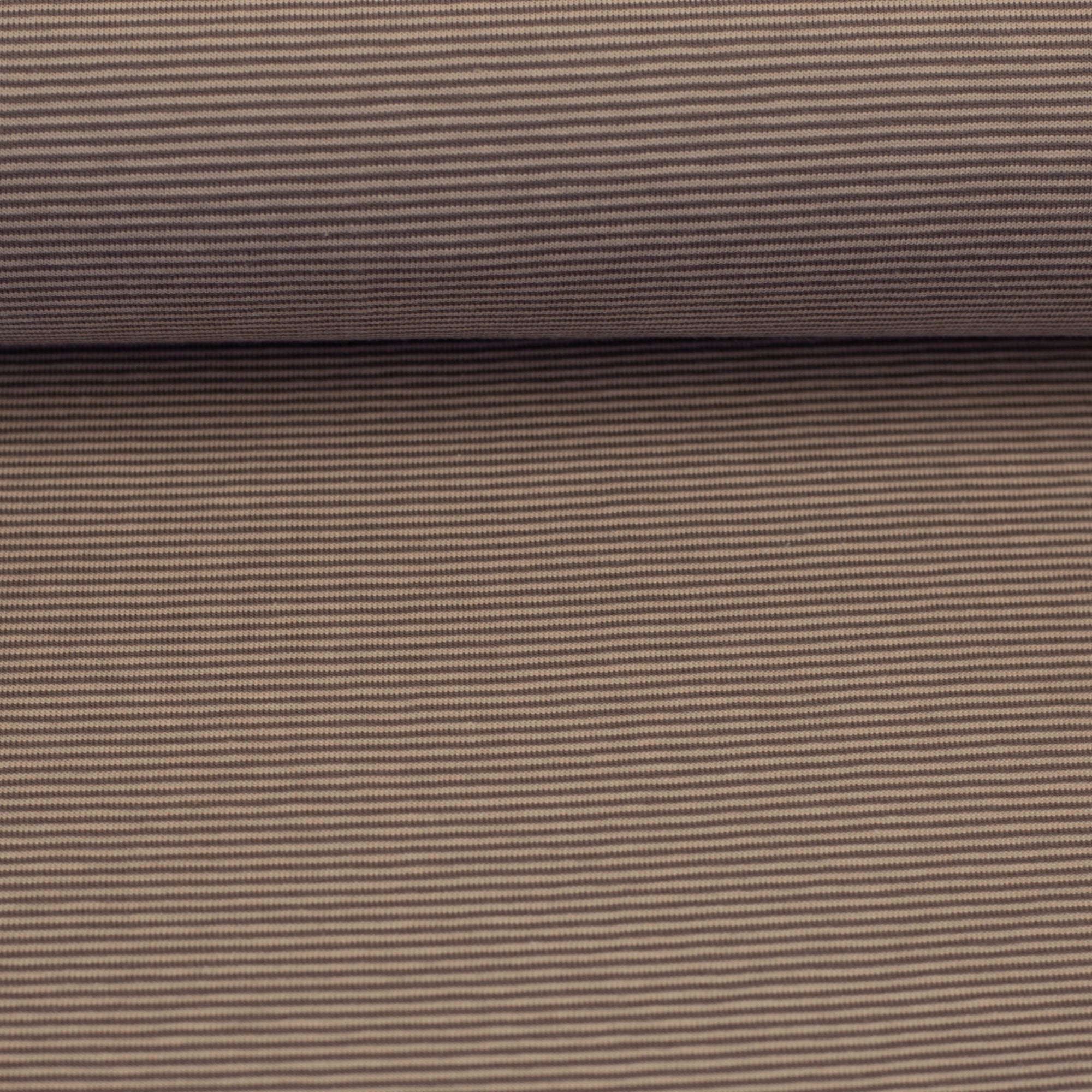 Needle Stripe Cotton Jersey - Sand / Putty