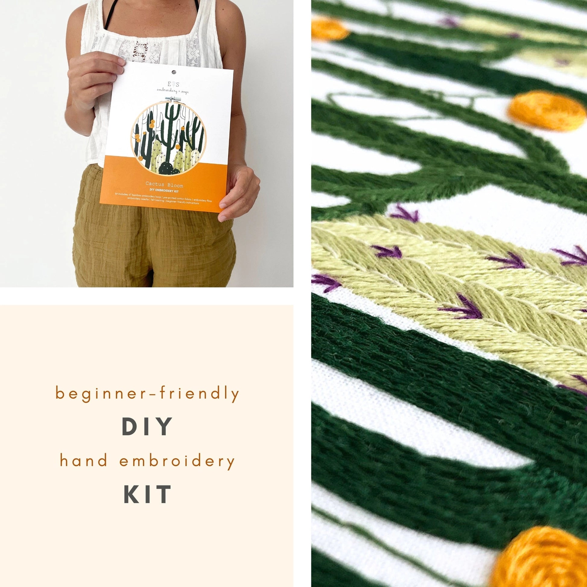 Embroidery and Sage - Kit - Cactus Bloom