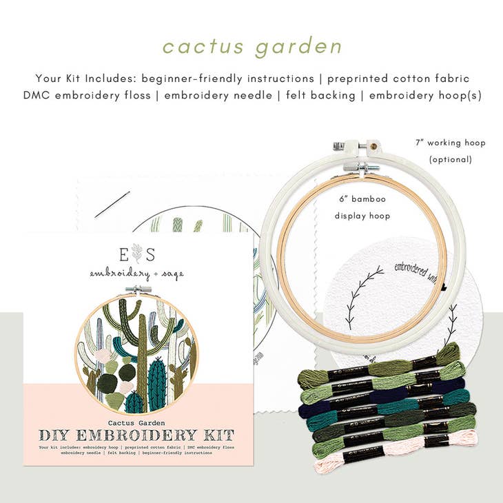 Embroidery and Sage - Kit - Cactus Garden
