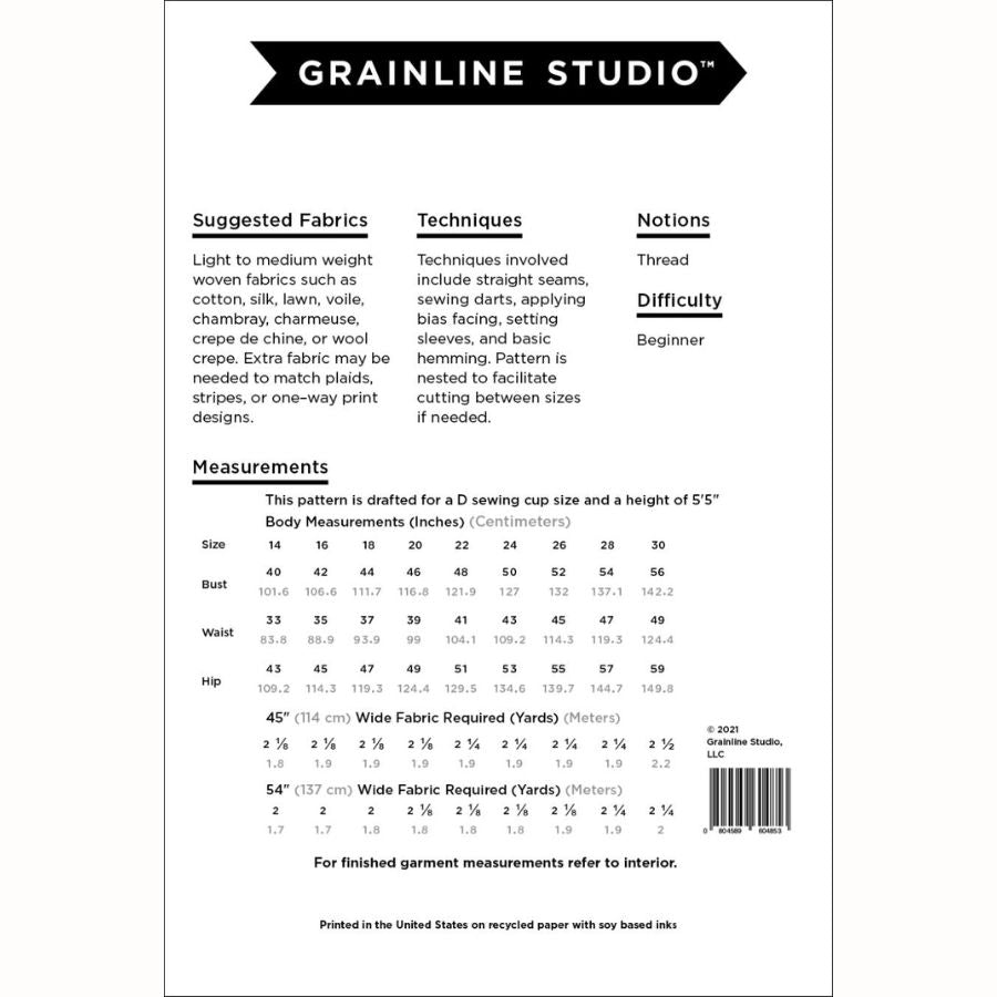 Grainline Studio - Scout Top - Sizes 0-32