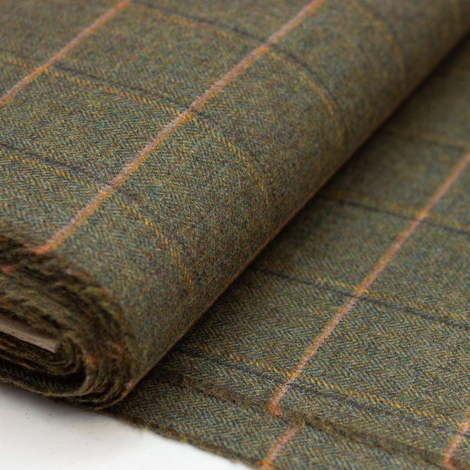 Wool - No. 74 - Green Herringbone Windowpane Check