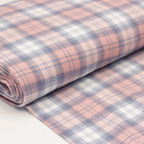 Brushed Cotton Check - Powder