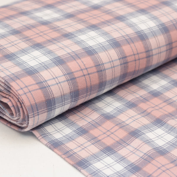 Brushed Cotton Check - Powder