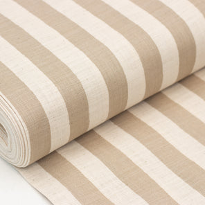 Linen Look Cotton Print - Grey Stripe