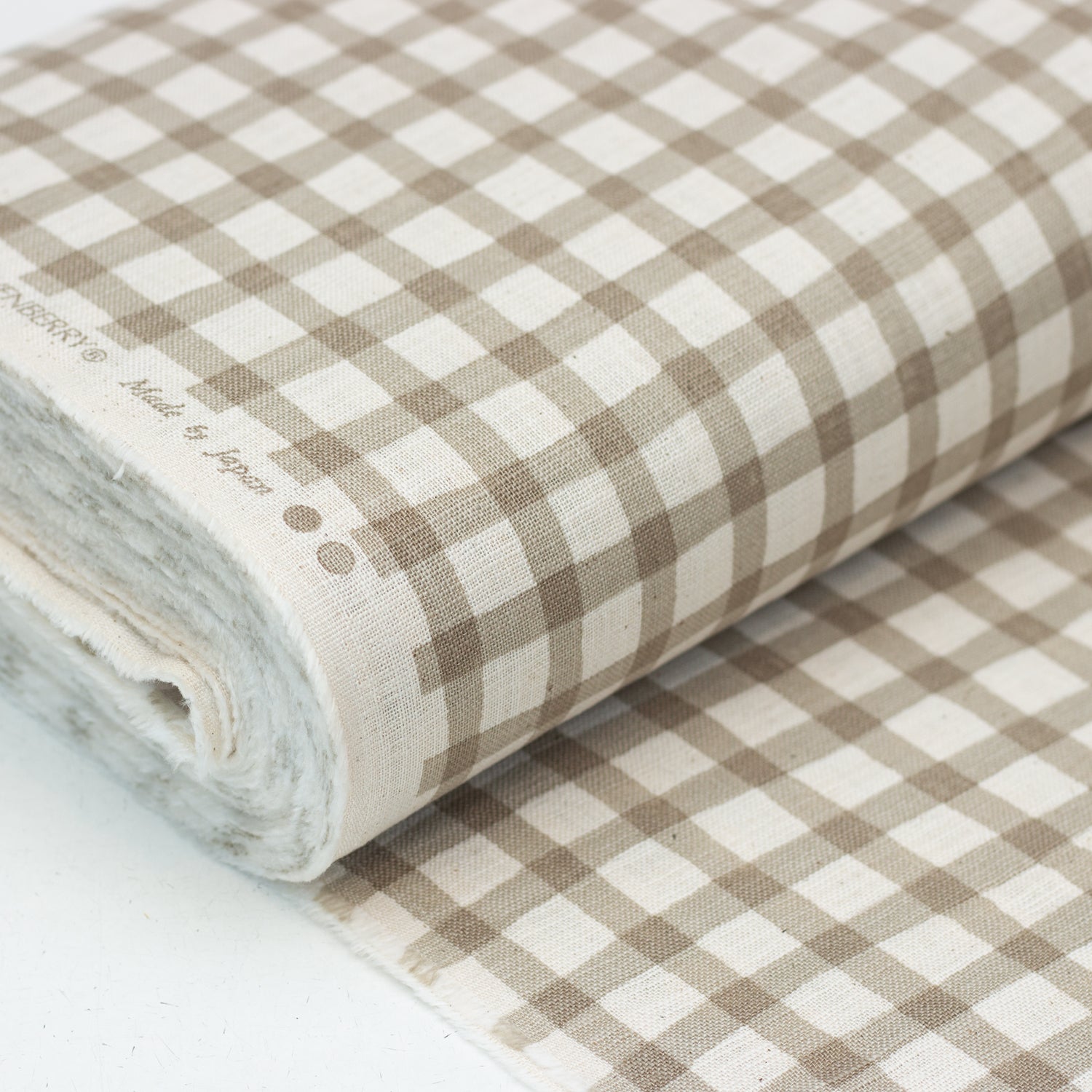 Linen Look Cotton Print - Grey Check