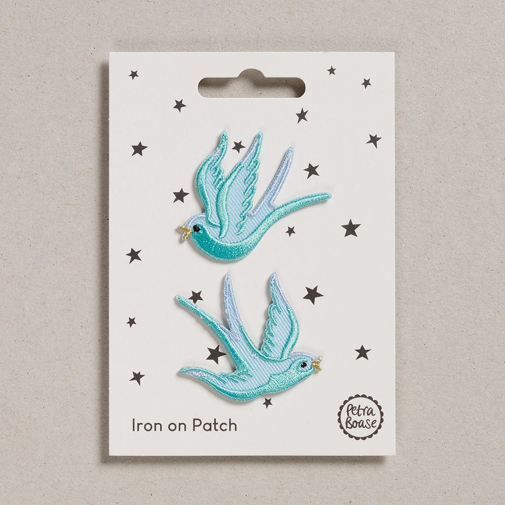 Iron-On Patch - Blue Swallows