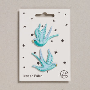 Iron-On Patch - Blue Swallows