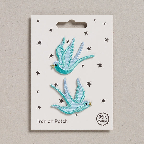 Iron-On Patch - Blue Swallows
