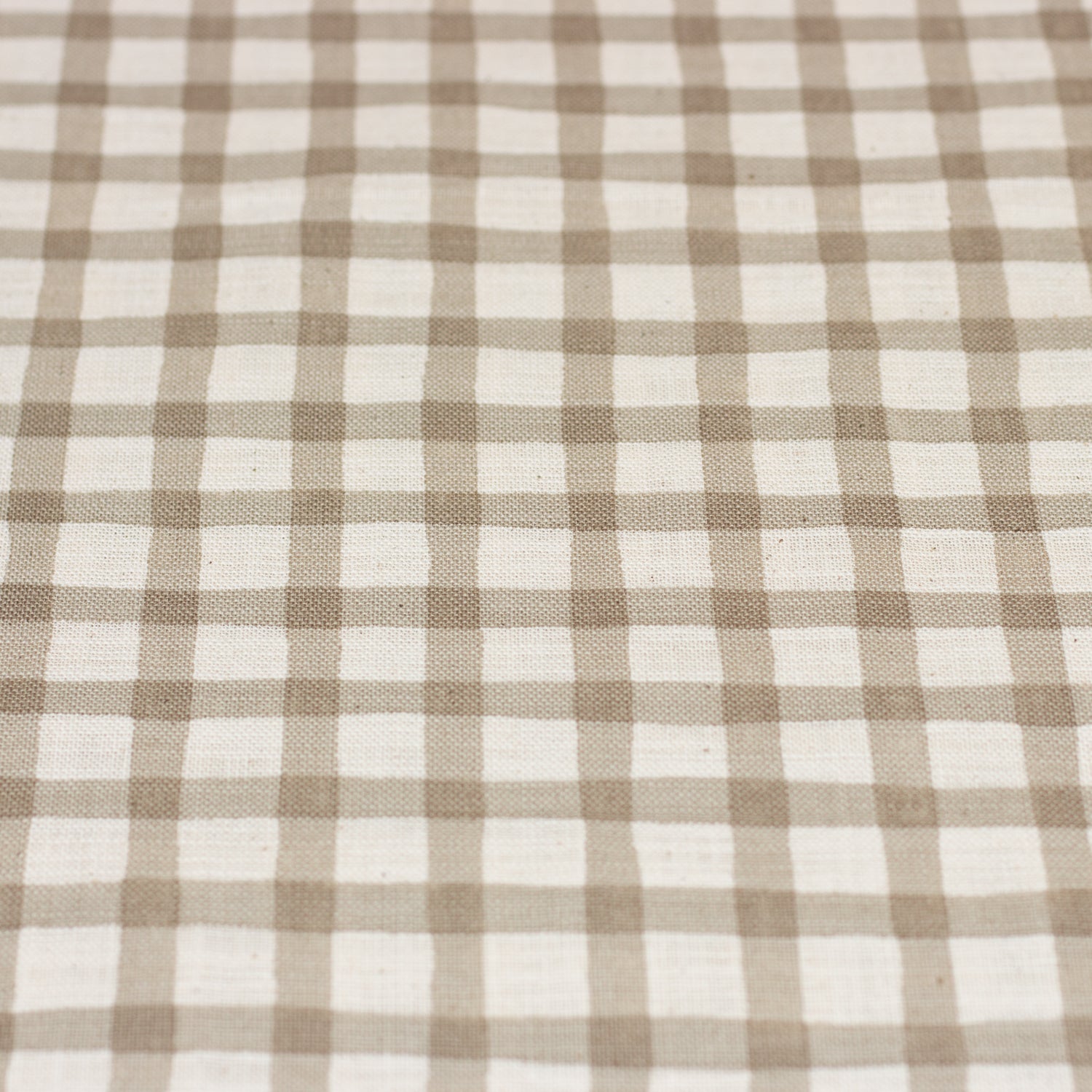 Linen Look Cotton Print - Grey Check