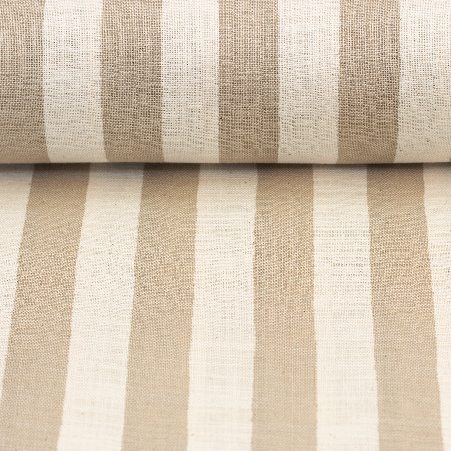 Linen Look Cotton Print - Grey Stripe