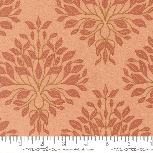 Printed Cotton Poplin - Jessica Rose - Peachy - Flora, Peach