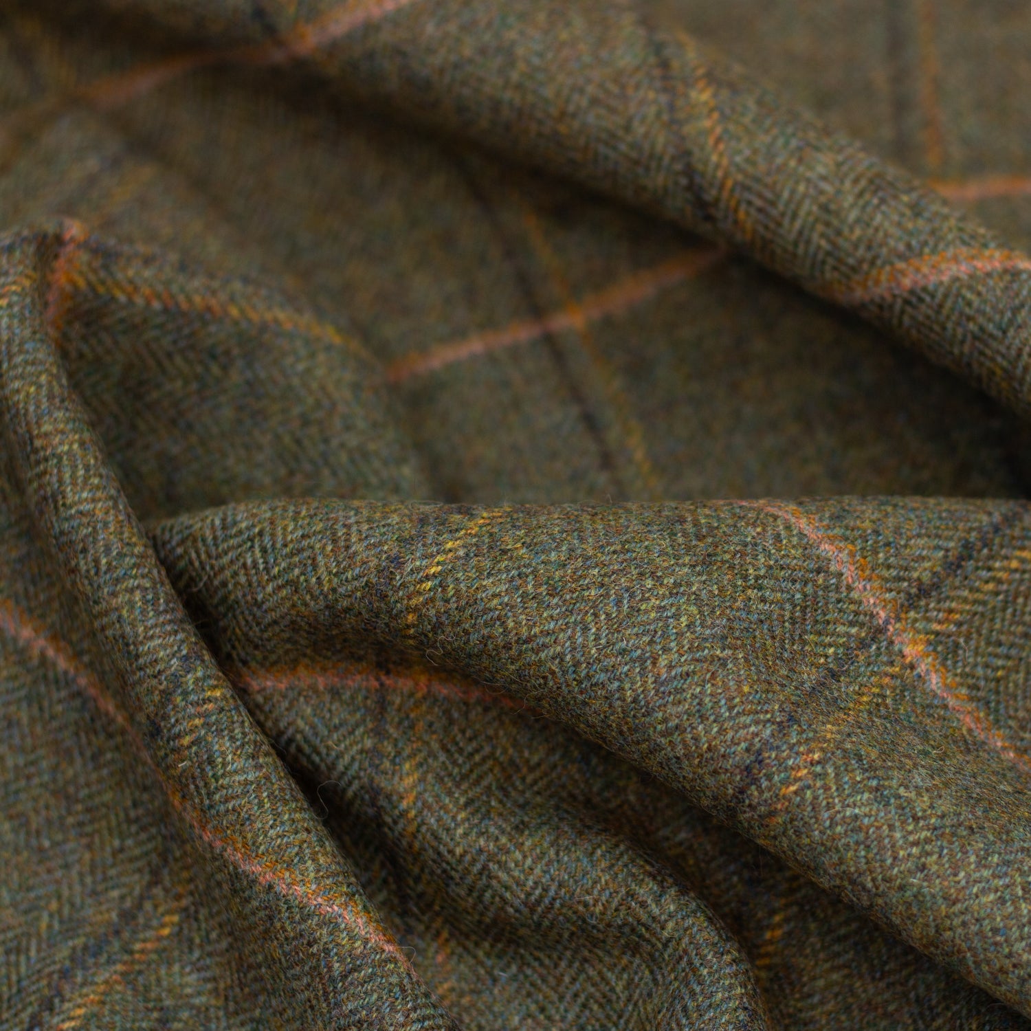Wool - No. 74 - Green Herringbone Windowpane Check