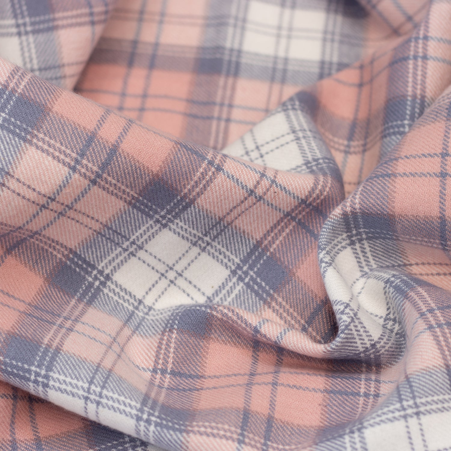 Brushed Cotton Check - Powder