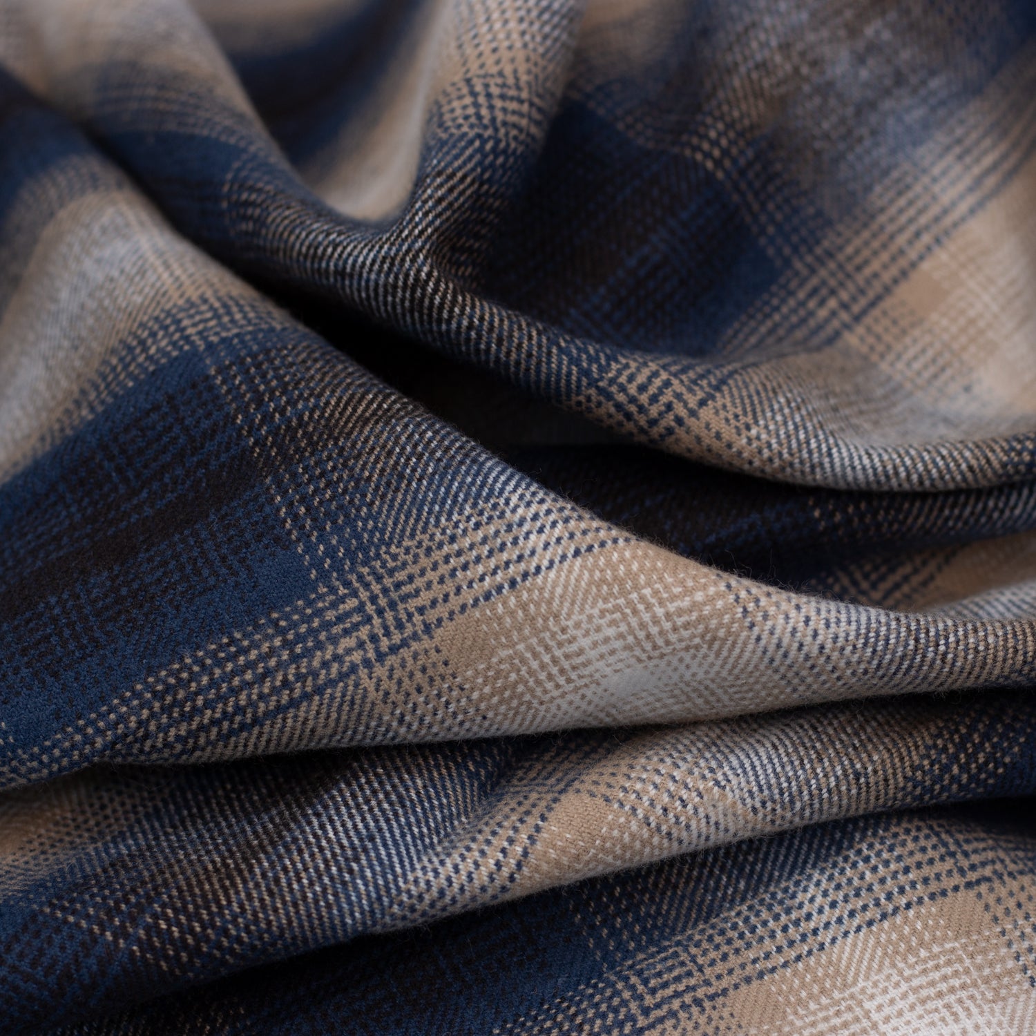 Brushed Cotton Check - Hazy Blue