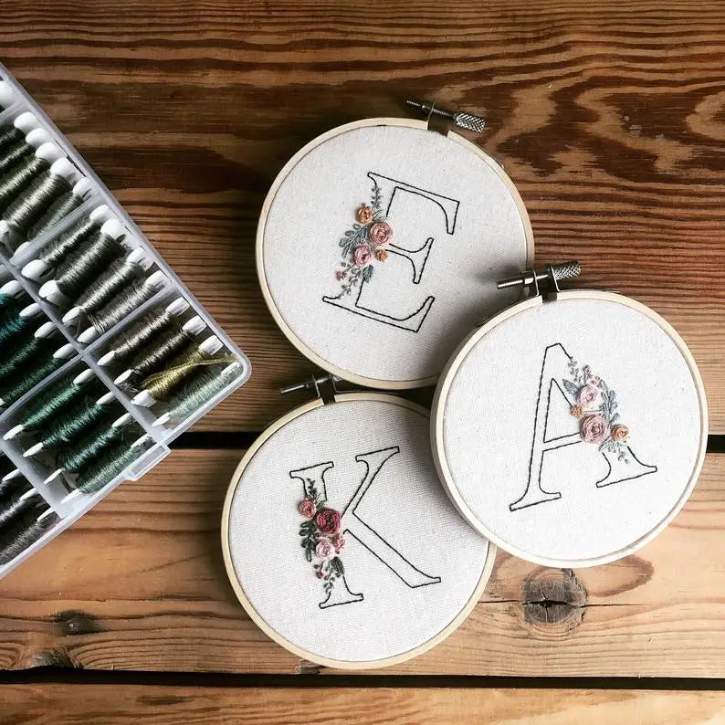 Embroidery Kit - Floral Initial