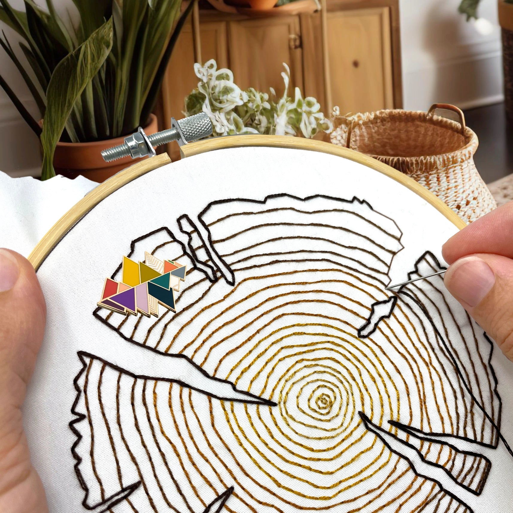 Embroidery and Sage - Magnetic Needle Minder - The Mountains